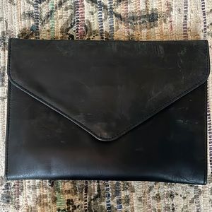 Large Leather Envelope Clutch